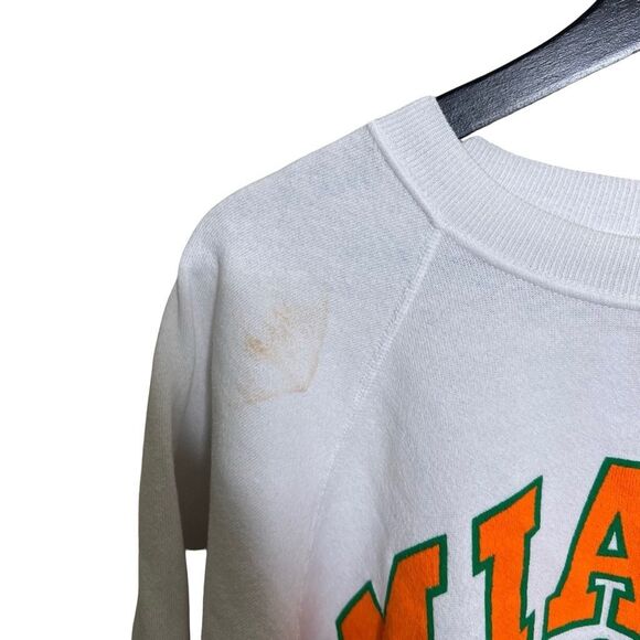 Vintage 80s University Of Miami Hurricanes Sweatshirt Crewneck XL - Picture 3 of 5
